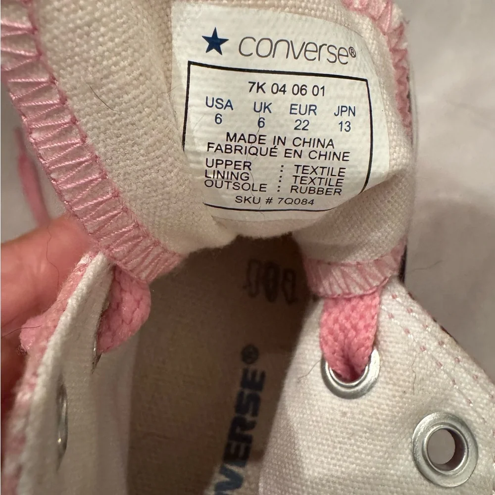 Converse Kids Pink Sneakers with Green Details